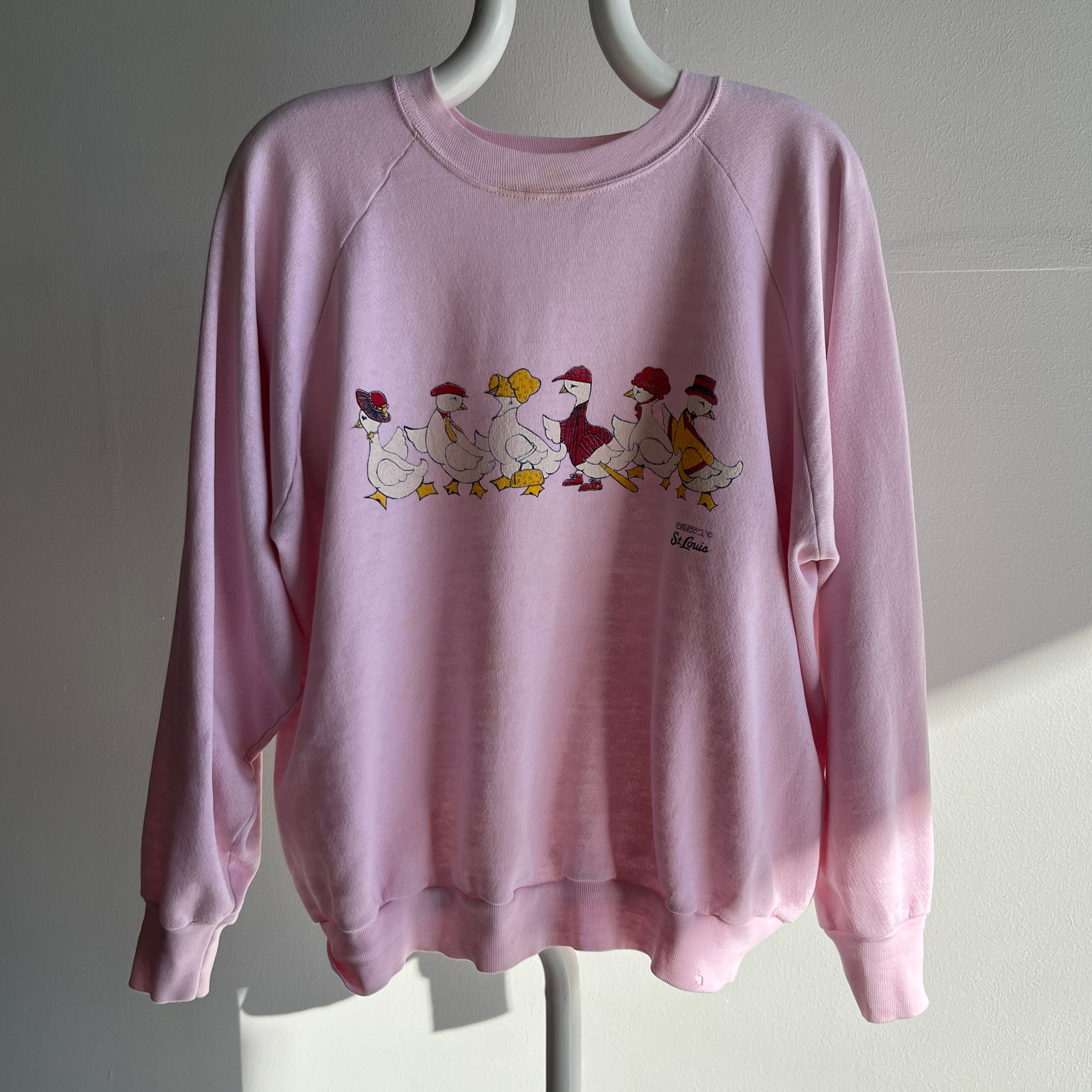 1980s Paper Thin and Stained Ducks in a Row Sweatshirt