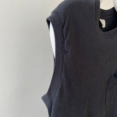 1990s Blank Black Muscle Pocket T Shirt