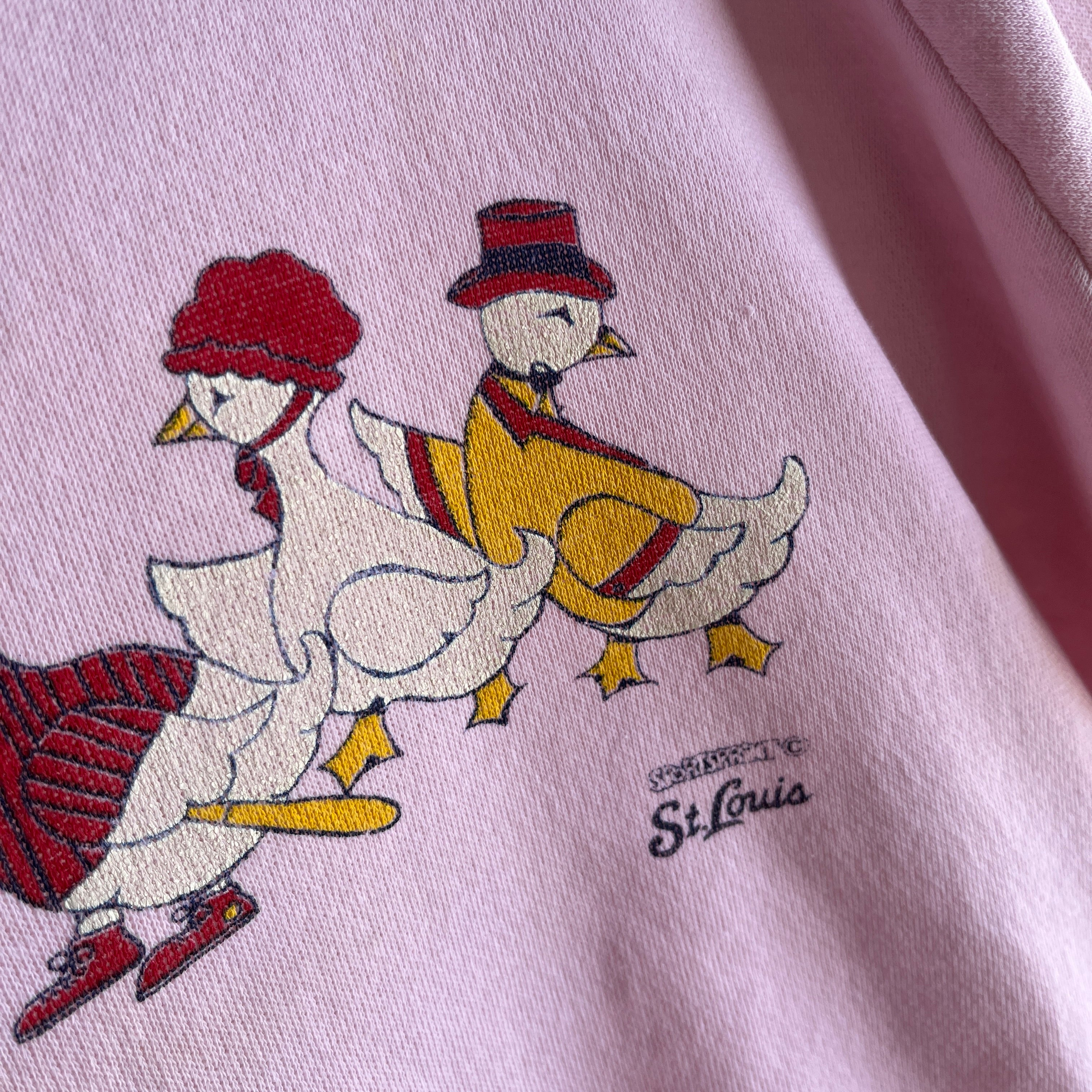 1980s Paper Thin and Stained Ducks in a Row Sweatshirt