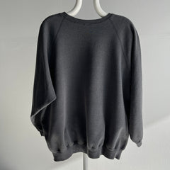 1990s Faded Black to Gray/Deep Gray Low Pit Relaxed Fit Sweatshirt