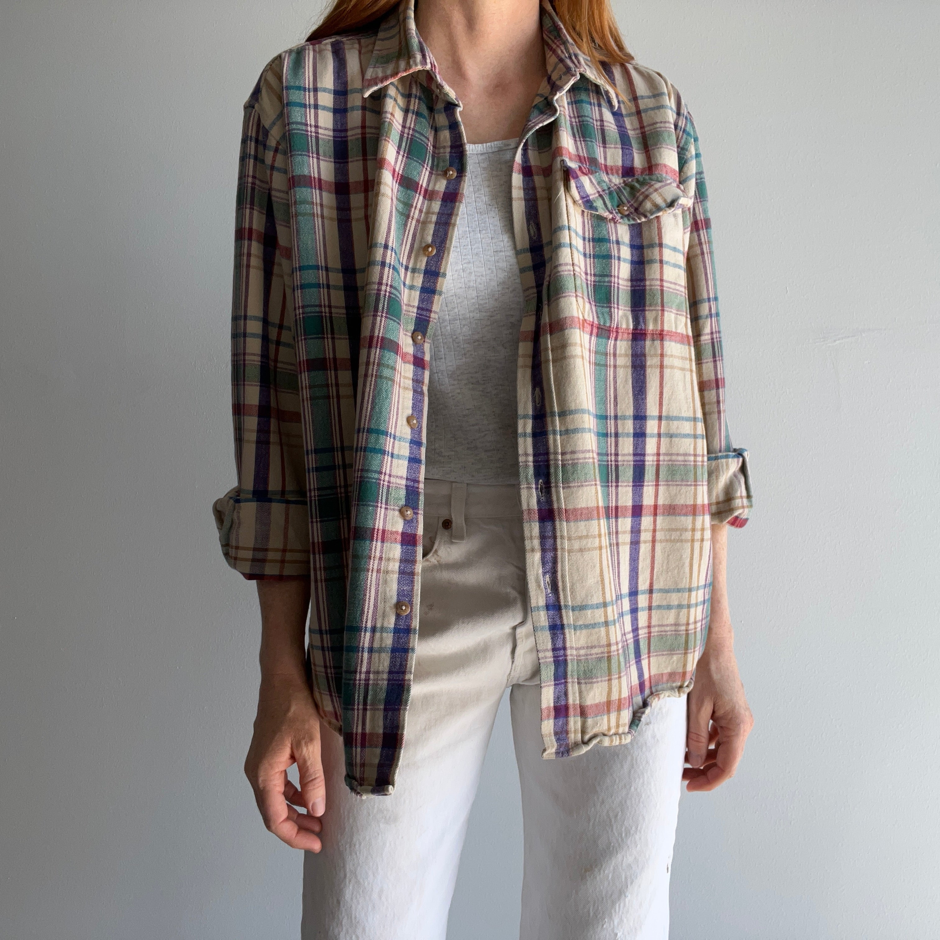 1990s L.L.Bean Single Pocket Cotton Flannel/Shirt - Yes Please!