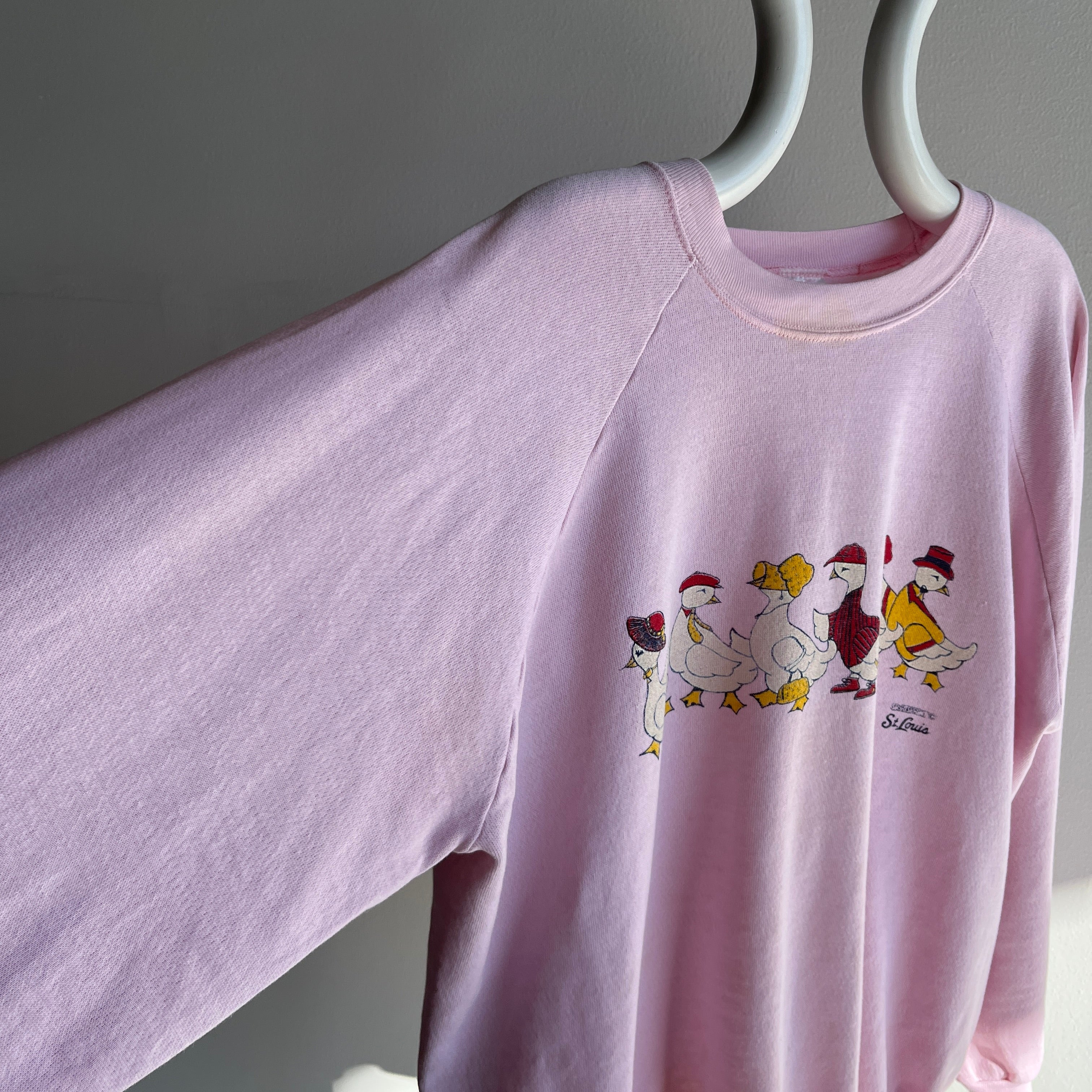 1980s Paper Thin and Stained Ducks in a Row Sweatshirt