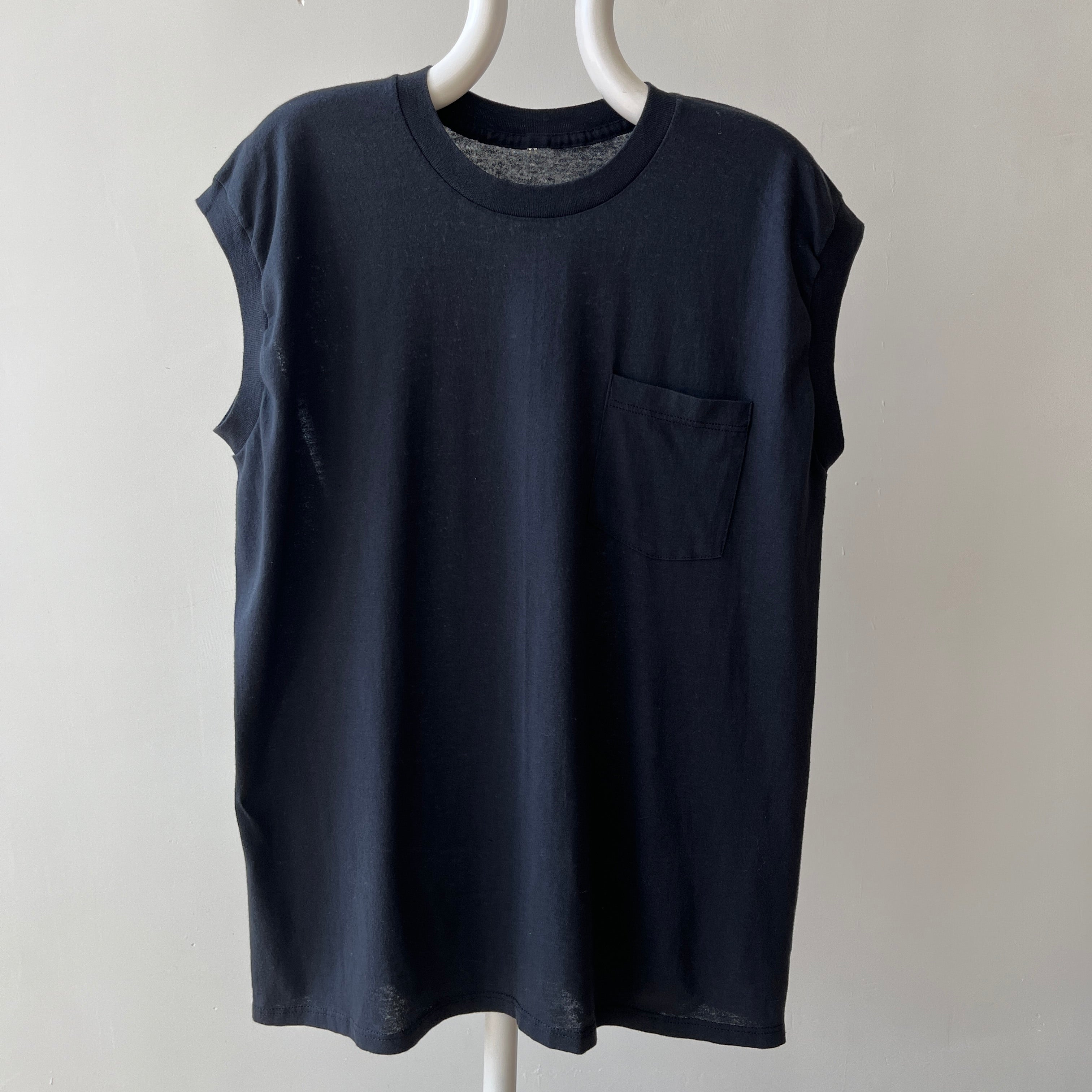 1990s Black Pocket Muscle T-Shirt