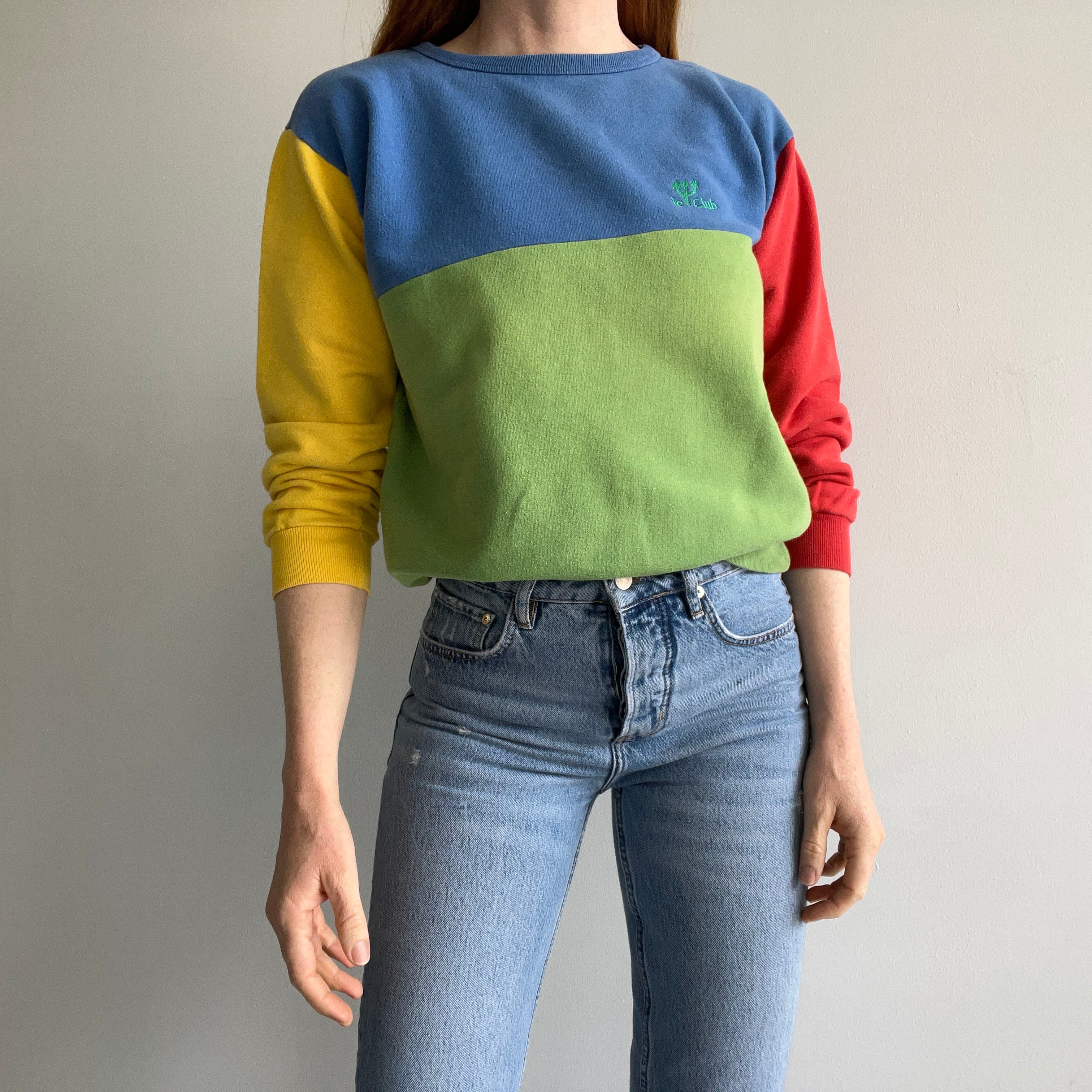 1980s Made in Italy - Le Club - Color Block Sweatshirt