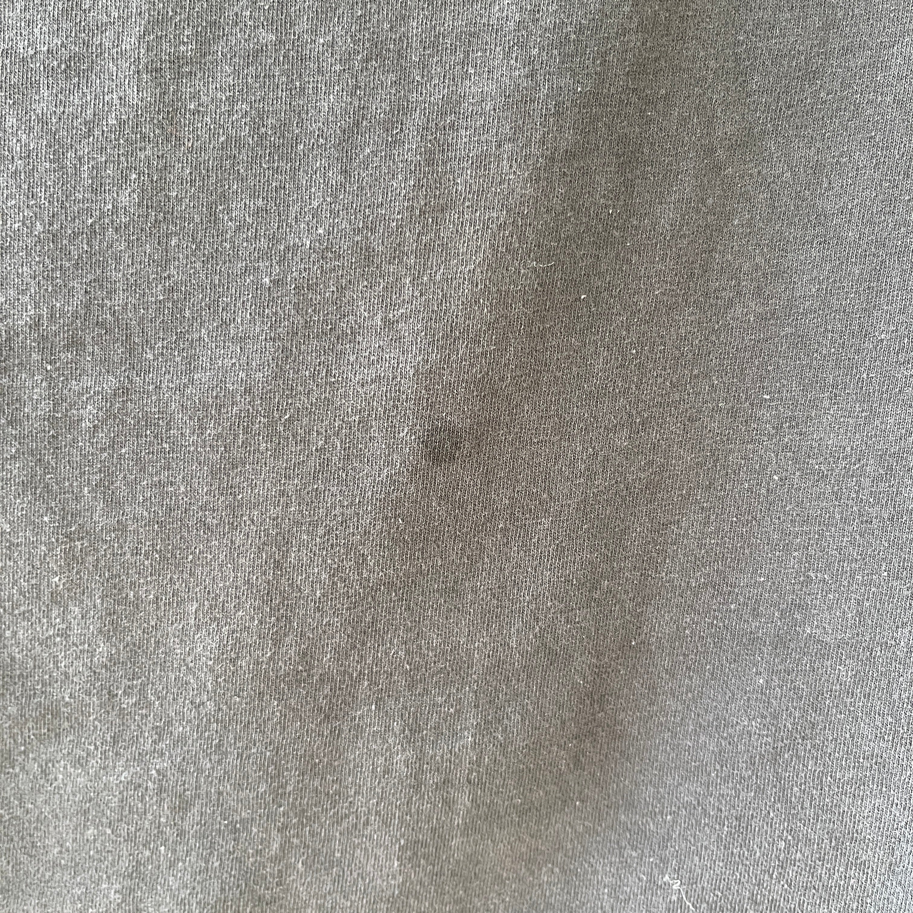 1980s Blank Black Mock Neck Muscle T Shirt