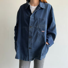 1990s HBT (Herringbone Twill) Navy Blue Cotton Chore Coat