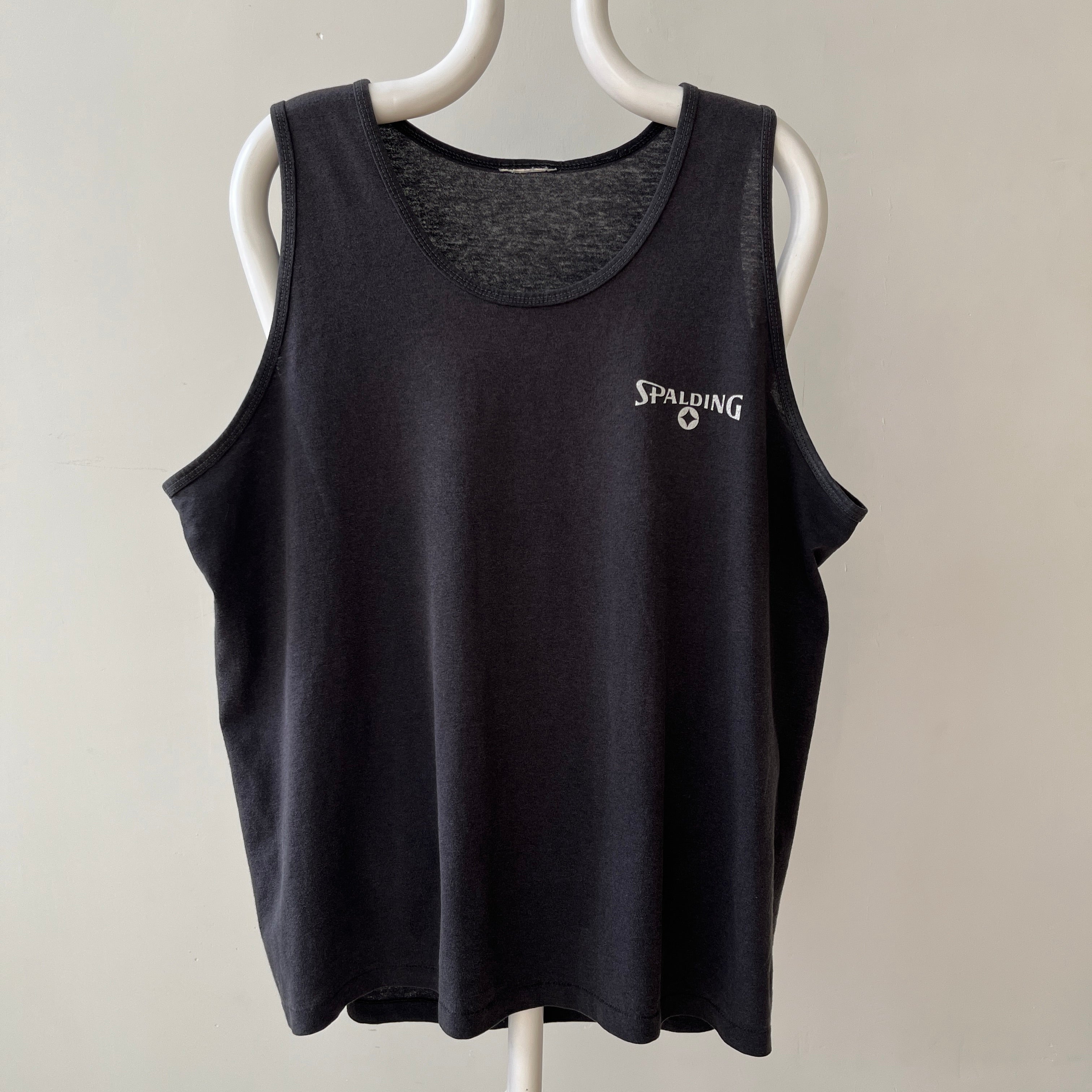 1980s Faded Black Spalding Tank Top