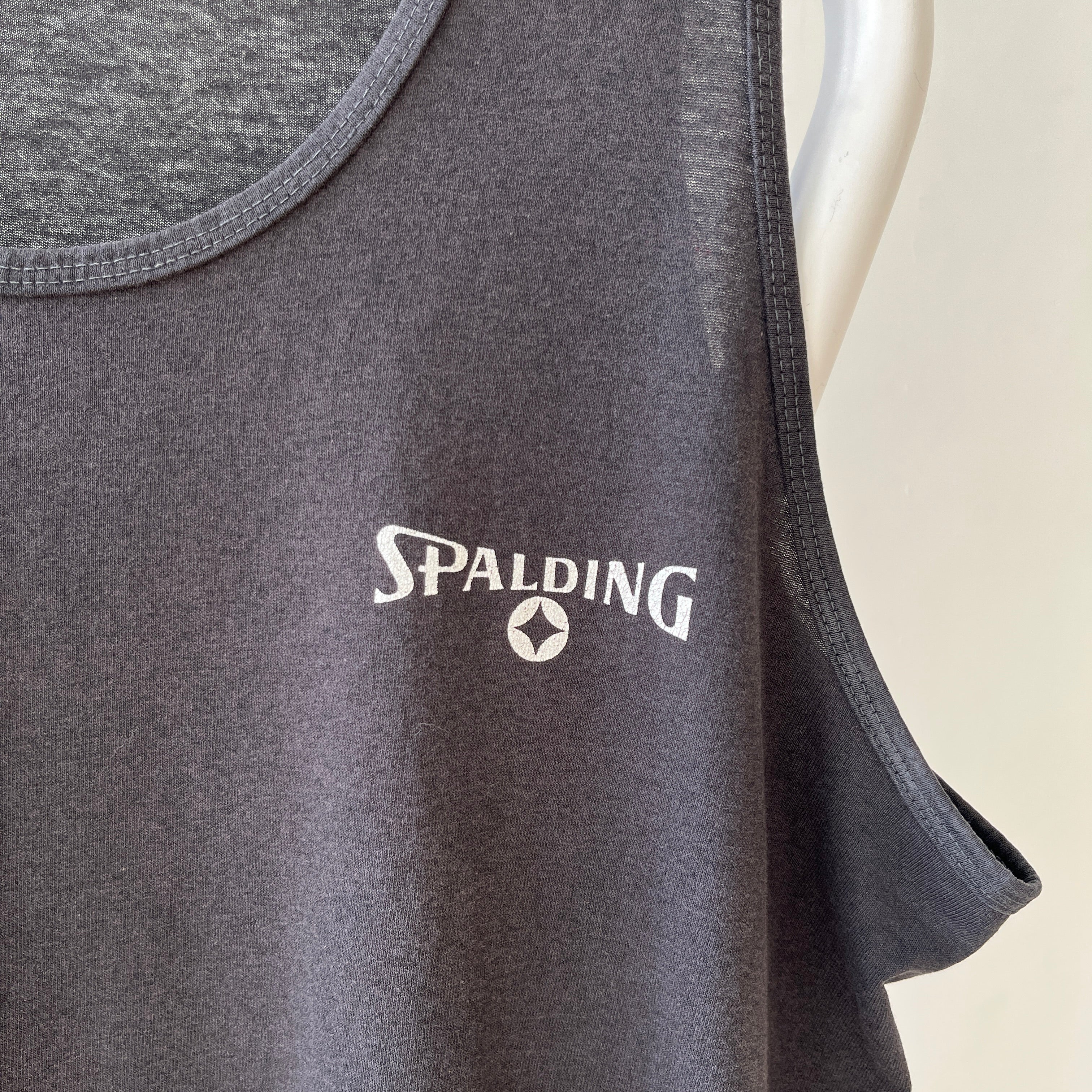 1980s Faded Black Spalding Tank Top