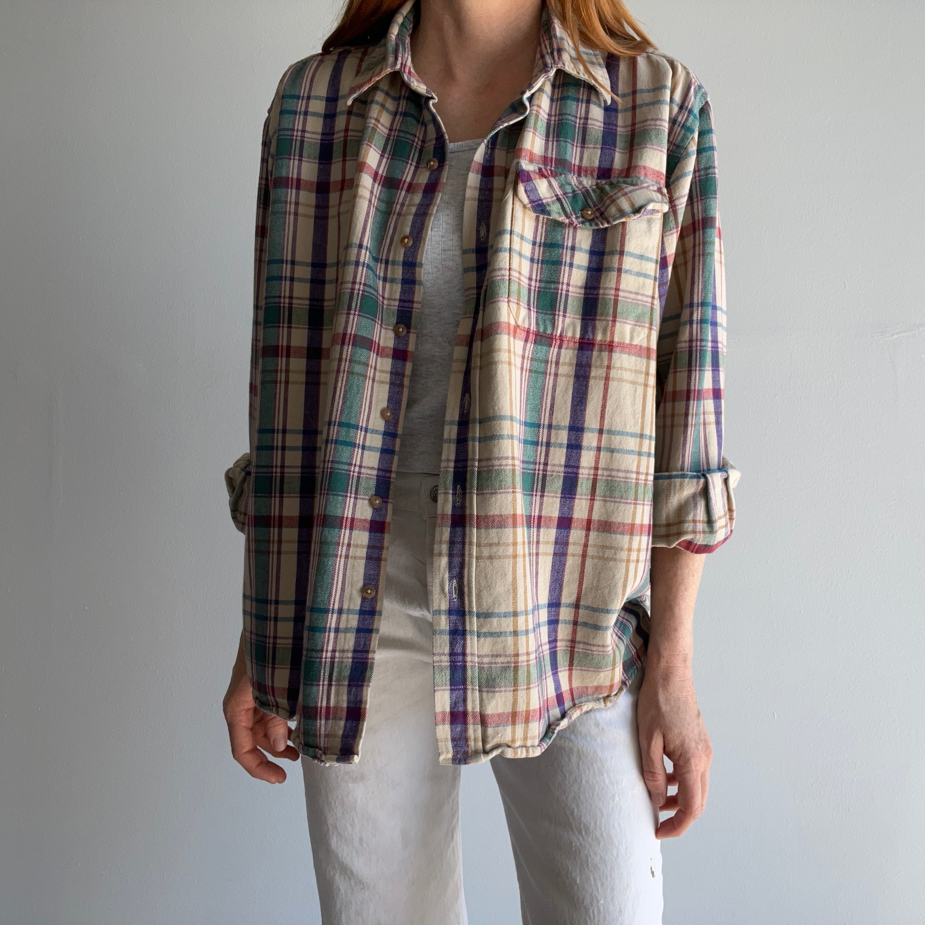 1990s L.L.Bean Single Pocket Cotton Flannel/Shirt - Yes Please!