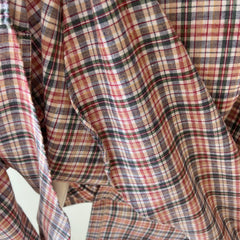 1990s Plaid Larger Cotton Blend Shirt