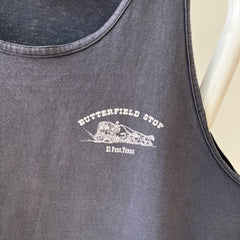 1990s Faded Black Butterfield Stop El Paso, Texas Tank Top