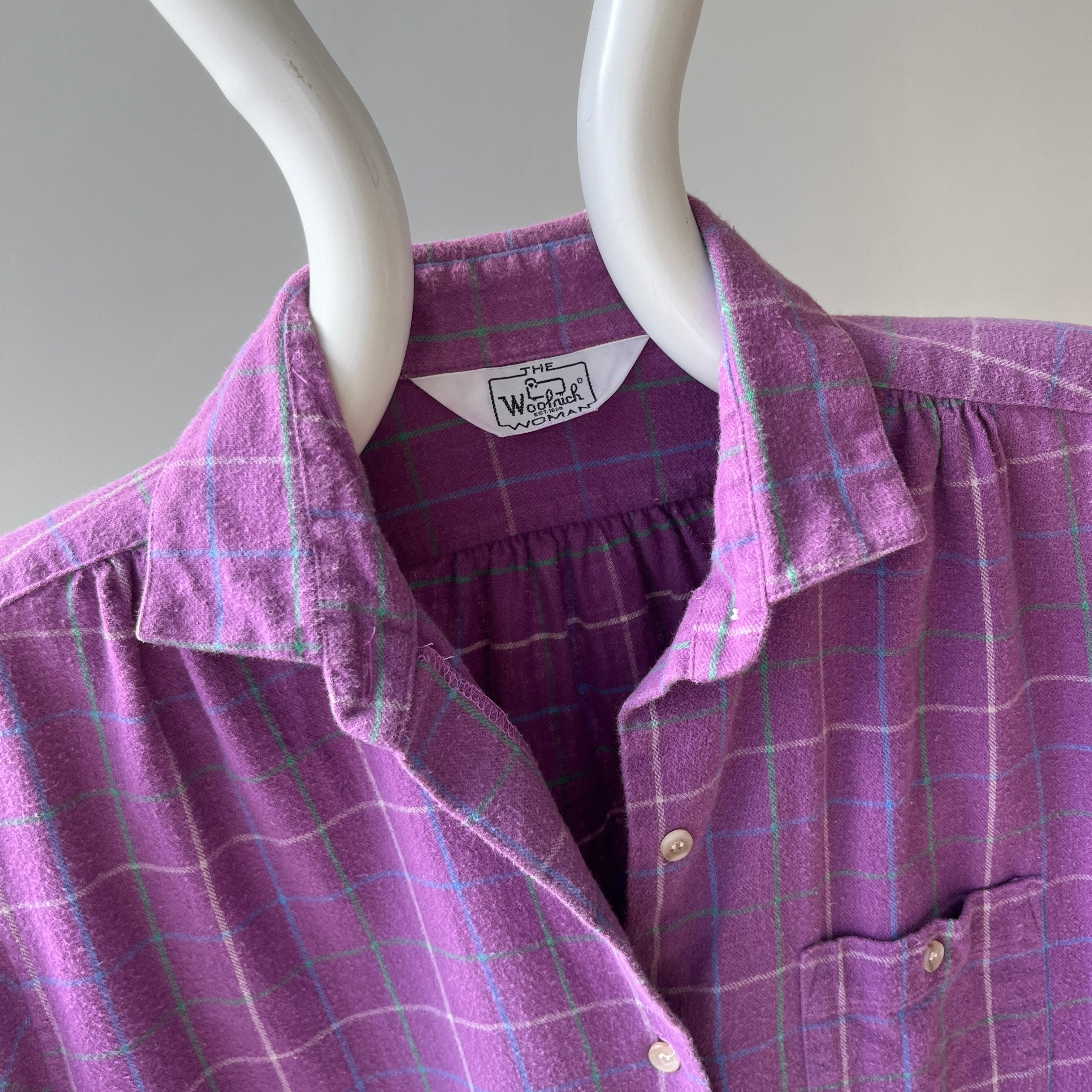 1980s Woolrich Women's Soft Plaid Flannel Shirt