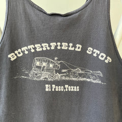 1990s Faded Black Butterfield Stop El Paso, Texas Tank Top