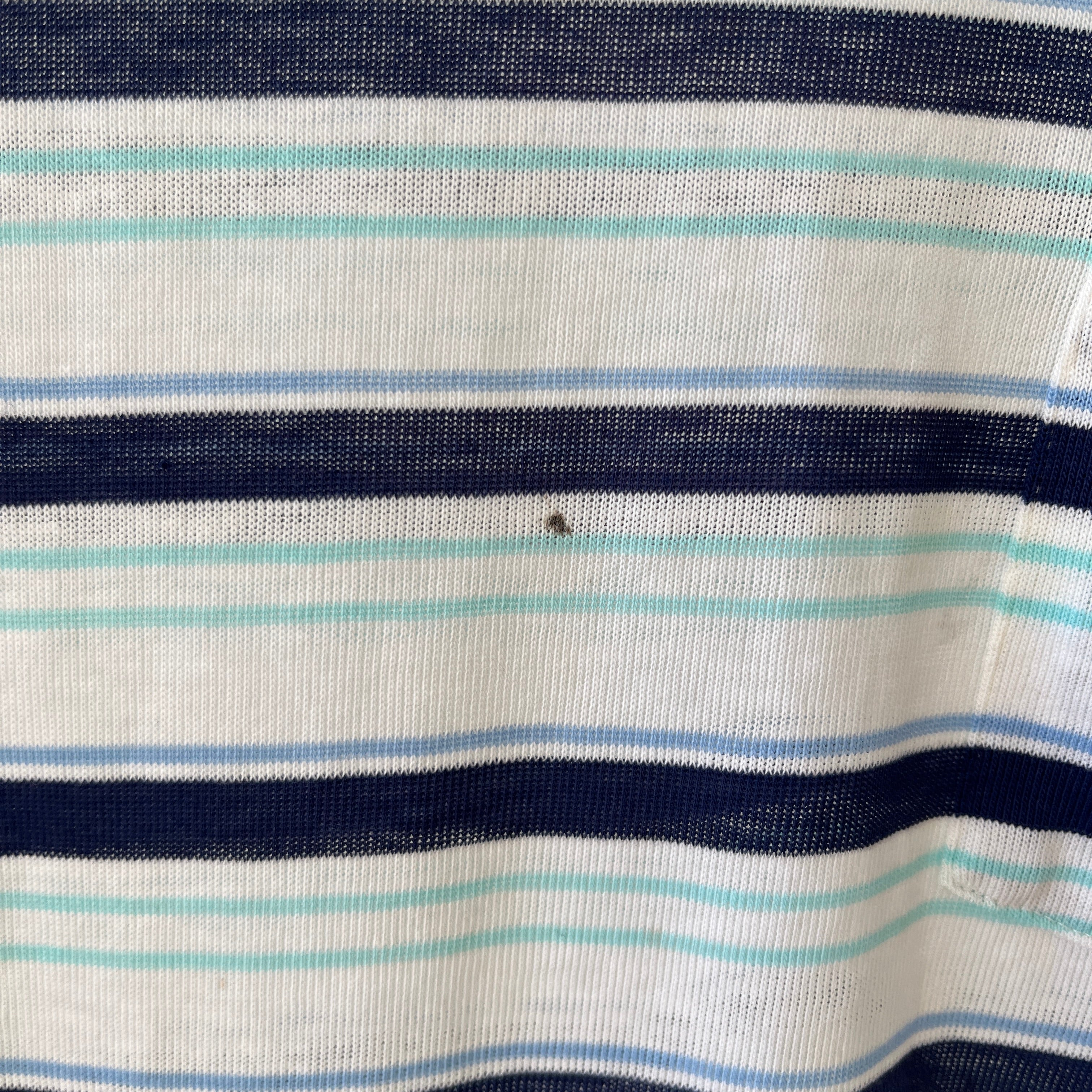 1970s/80s Blue Striped Pocket T Shirt