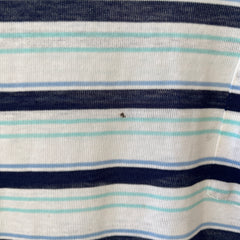 1970s/80s Blue Striped Pocket T Shirt