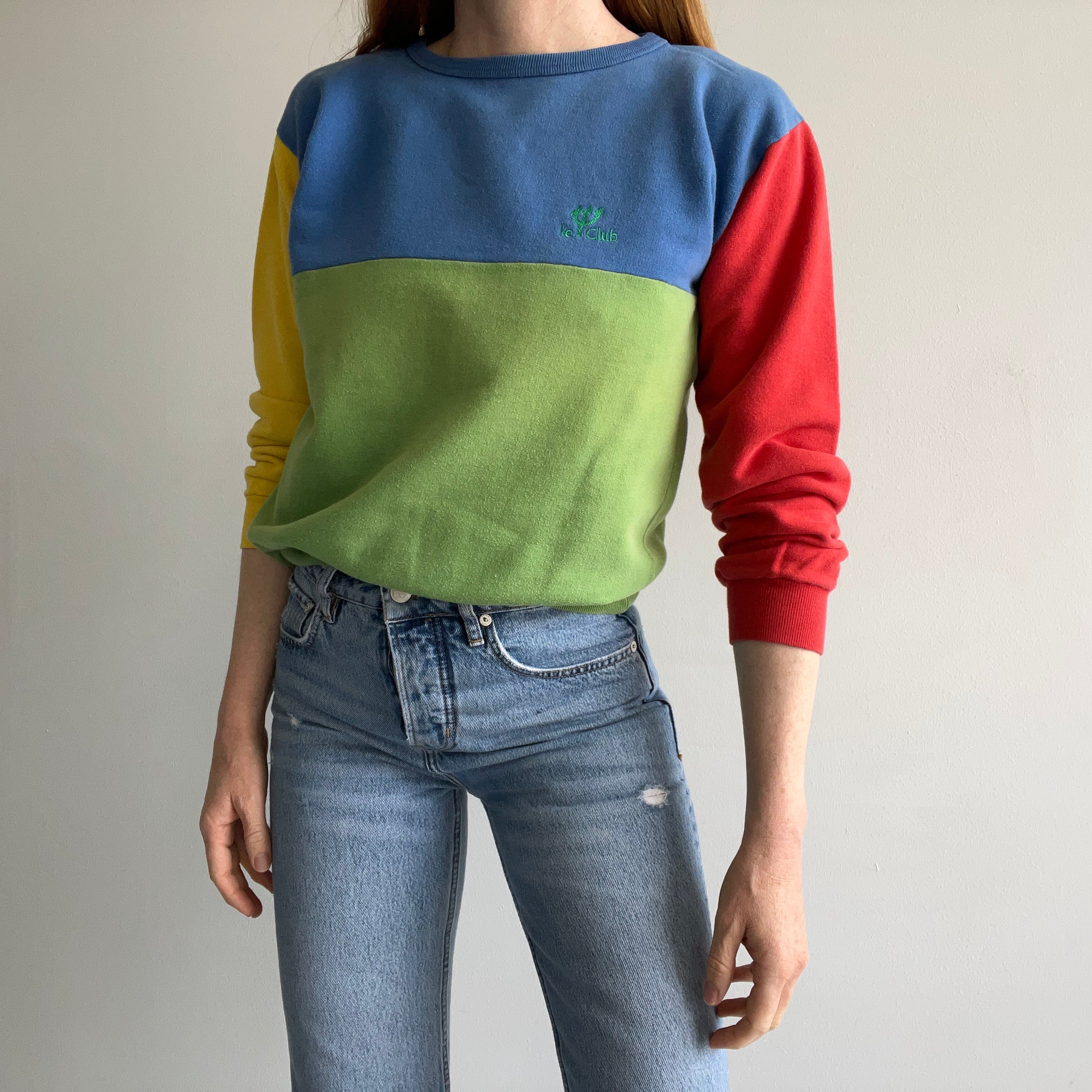 1980s Made in Italy - Le Club - Color Block Sweatshirt