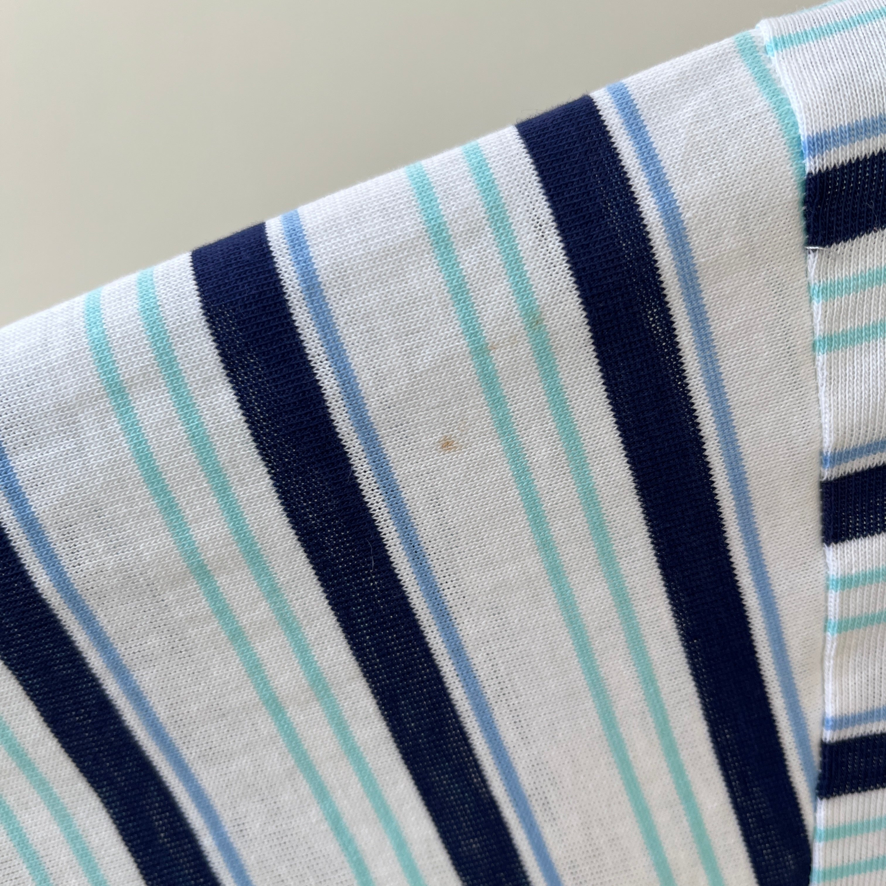 1970s/80s Blue Striped Pocket T Shirt