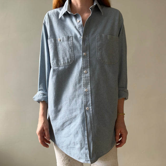 1970s Chambray Button Up Shirt - Lovely