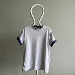 1980s Signal Brand Two Tone Roll Up Sleeve Blank Cotton T-SHirt