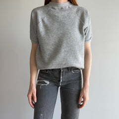 1980s Blank Gray Warm Up Sweatshirt