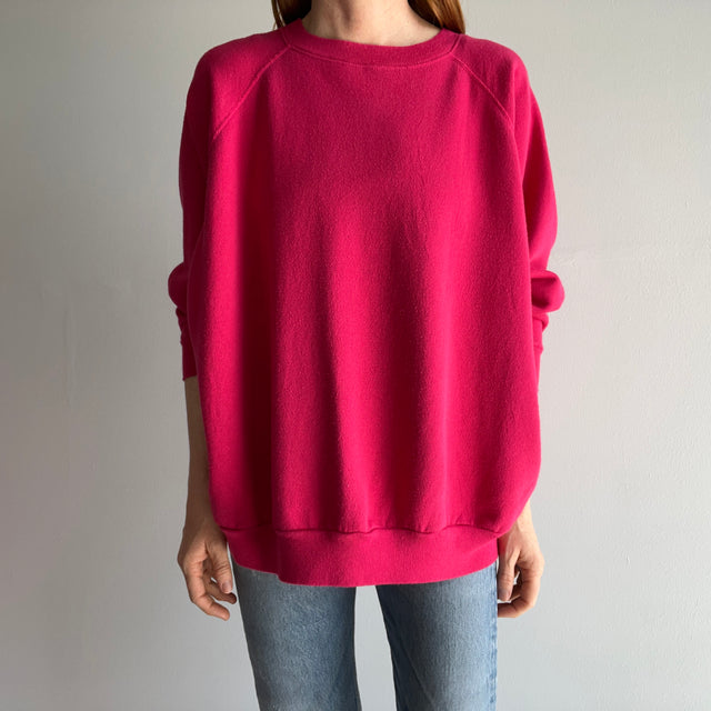 1980s Luxury!!! Hot Pink Super Soft Raglan by MacGregor Ladies - !!!