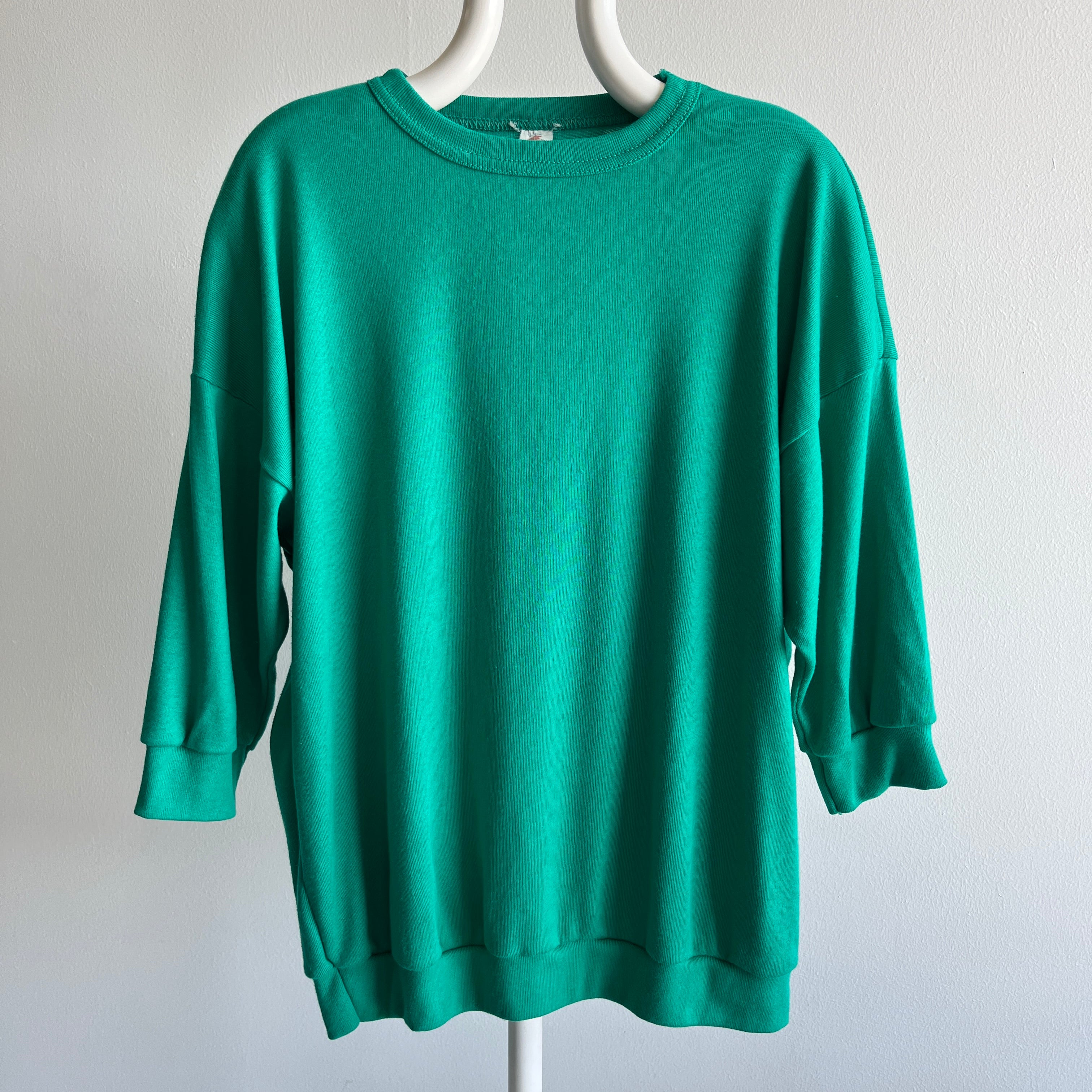 1980s Teal Dolman-esque Super Duper Slouchy Sweatshirt/Shirt