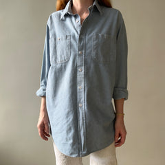 1970s Chambray Button Up Shirt - Lovely