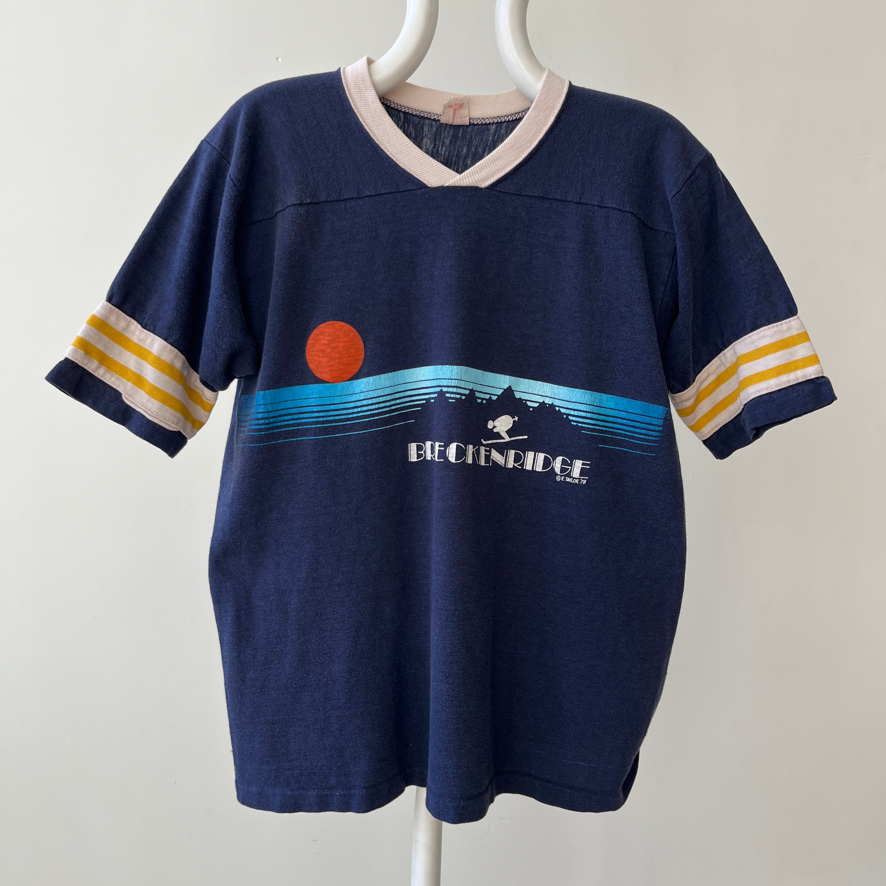 1978 Breckenridge Skier Football Style T Shirt