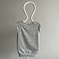 1970s Blank Gray Warm Up Muscle Shirt - Holes