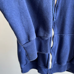 1970s Navy Insulated Zip Up Hoodie - !!!!