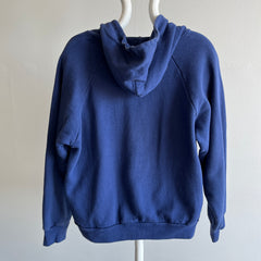 1970s Navy Insulated Zip Up Hoodie - !!!!