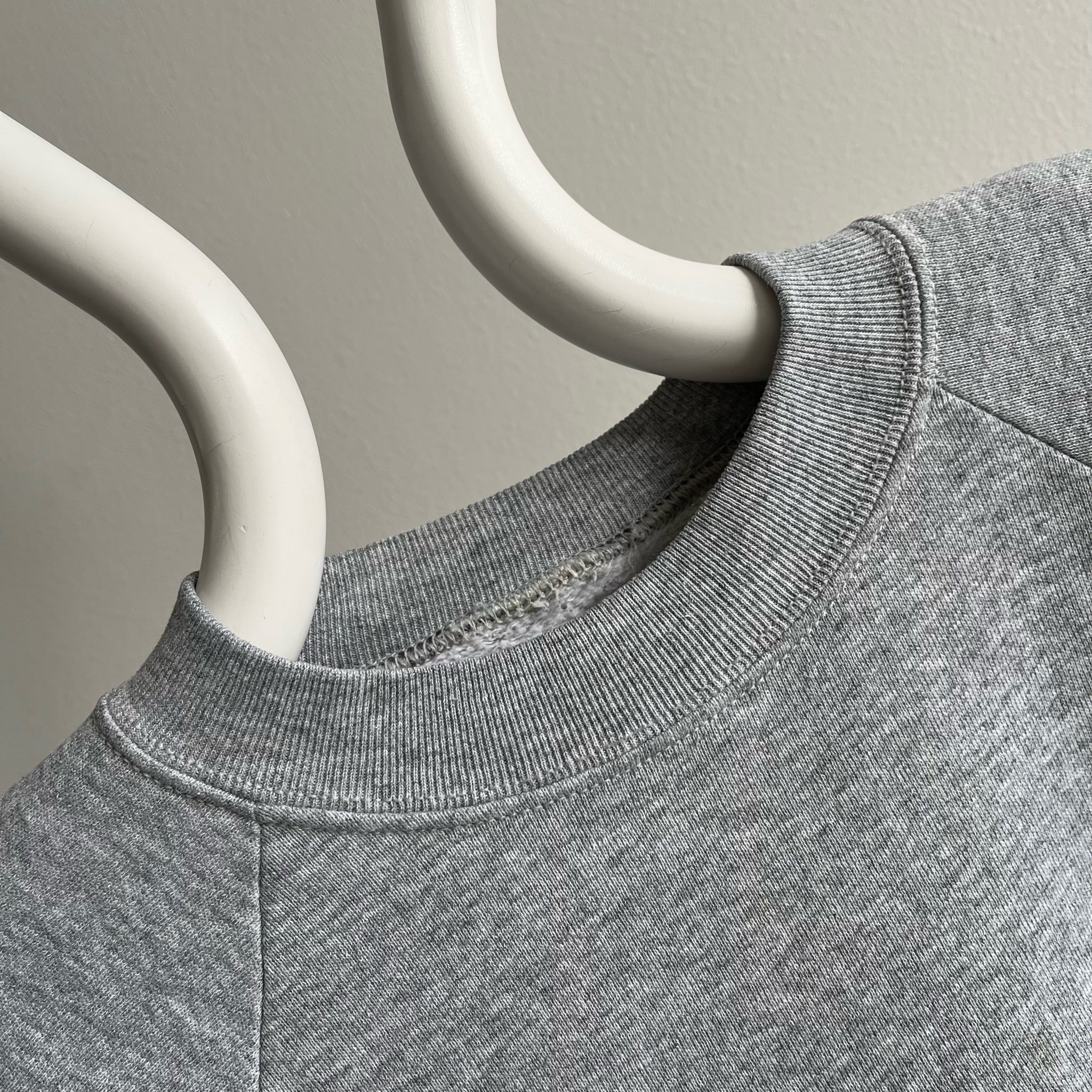 1990s Soft Blank Gray Raglan with Staining