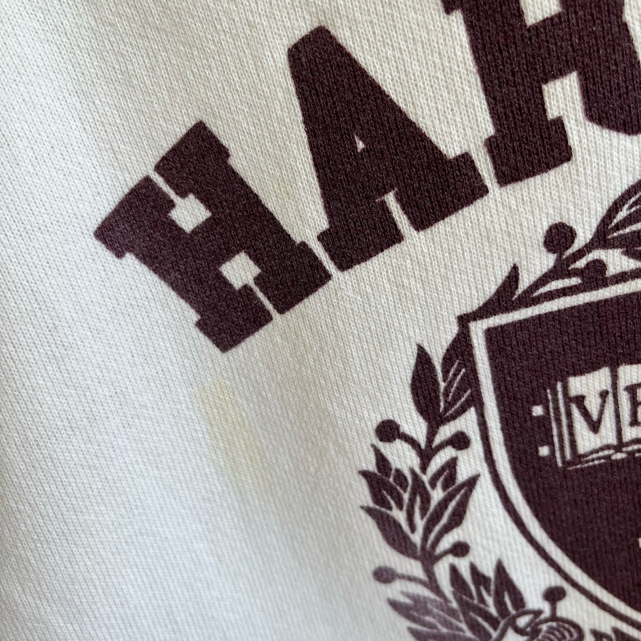 Sweat-shirt Harvard des années 1980 (les gars, il a des taches)
