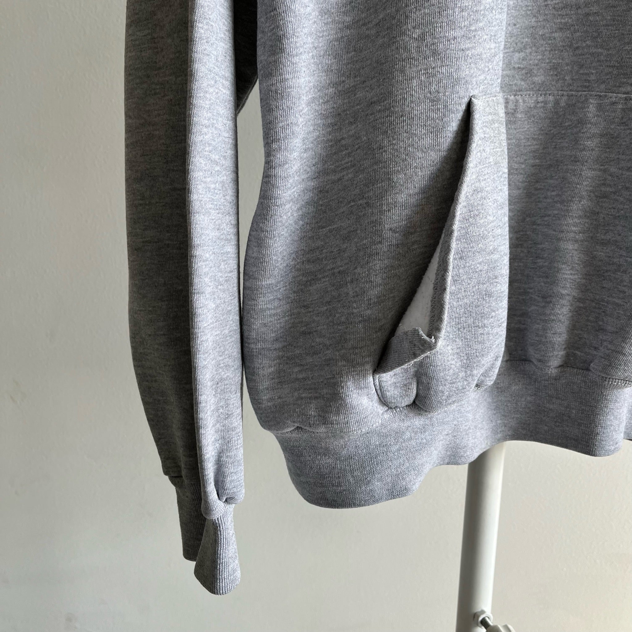 1990s USA Made Russell Brand Lightly Beat Up Gray Hoodie