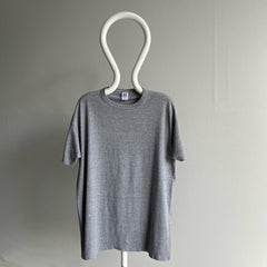 1980/90s Blank Gray Rolled Neck Russell Brand T-SHirt - Thin and Dreamy