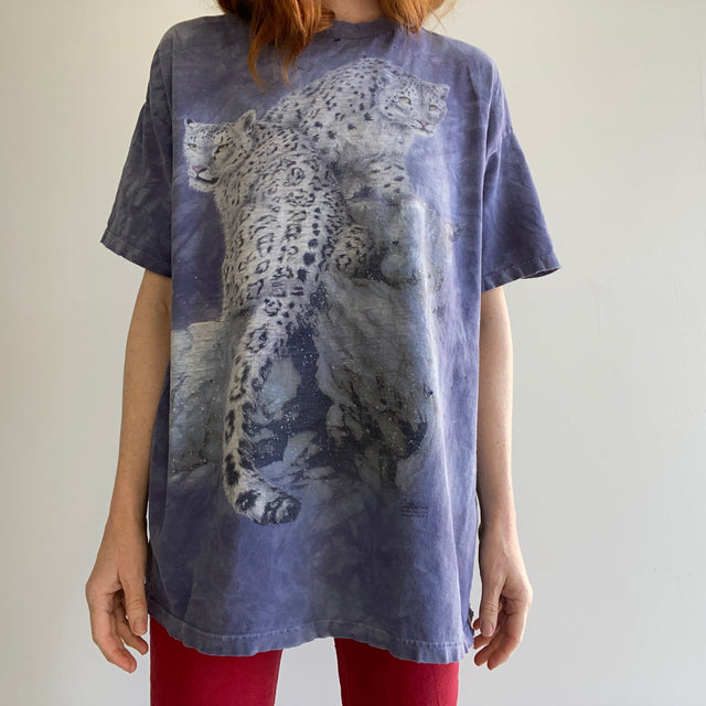 1990s Tattered and Beat Up Snow Leopard Animal T-Shirt