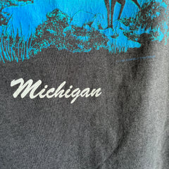 T-shirt Michigan Animal des années 1980 avec un grand fondu
