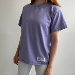 T-shirt en coton blanc lavande des années 1990 par Discus