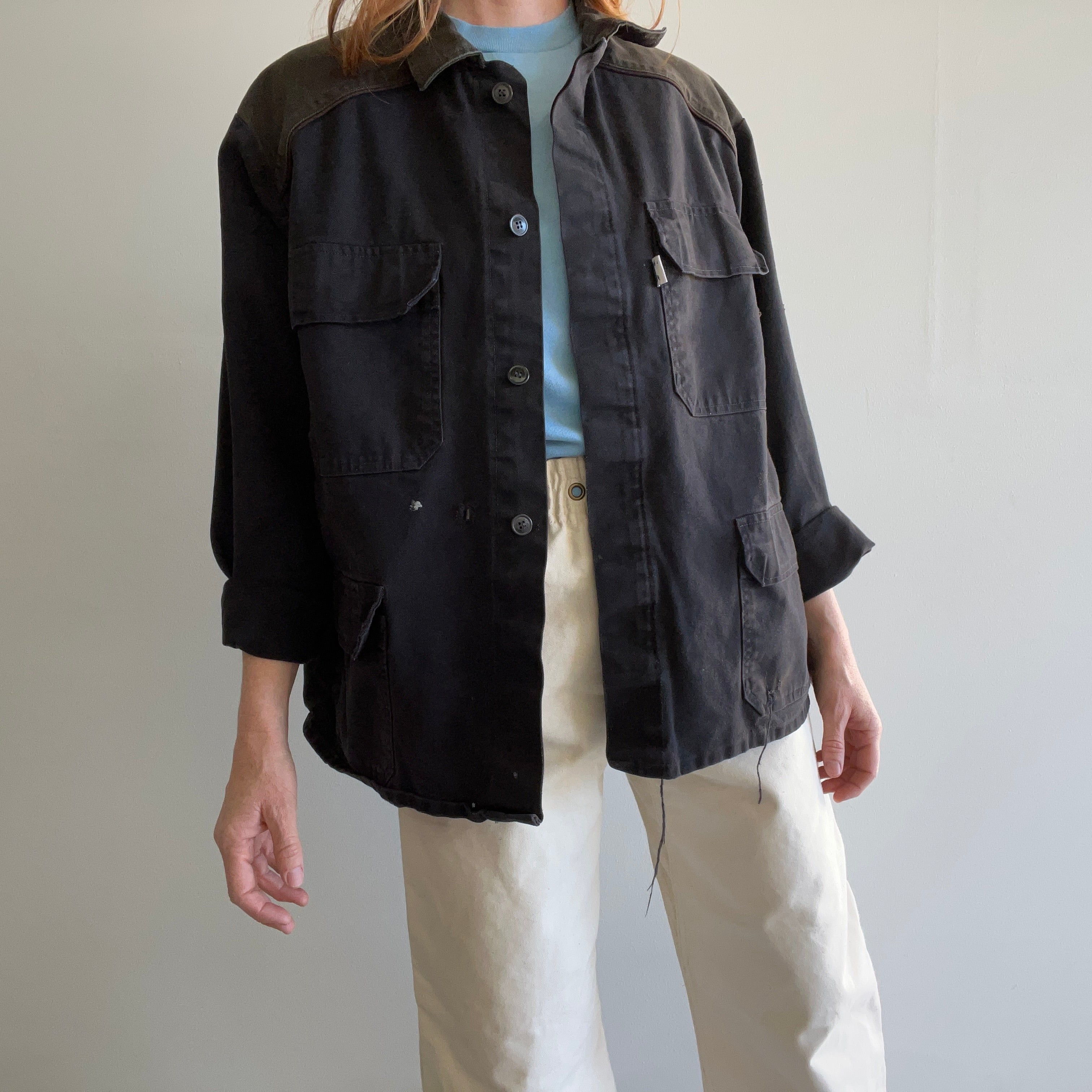 1990s Overdyed Beat Up European Workwear Jacket