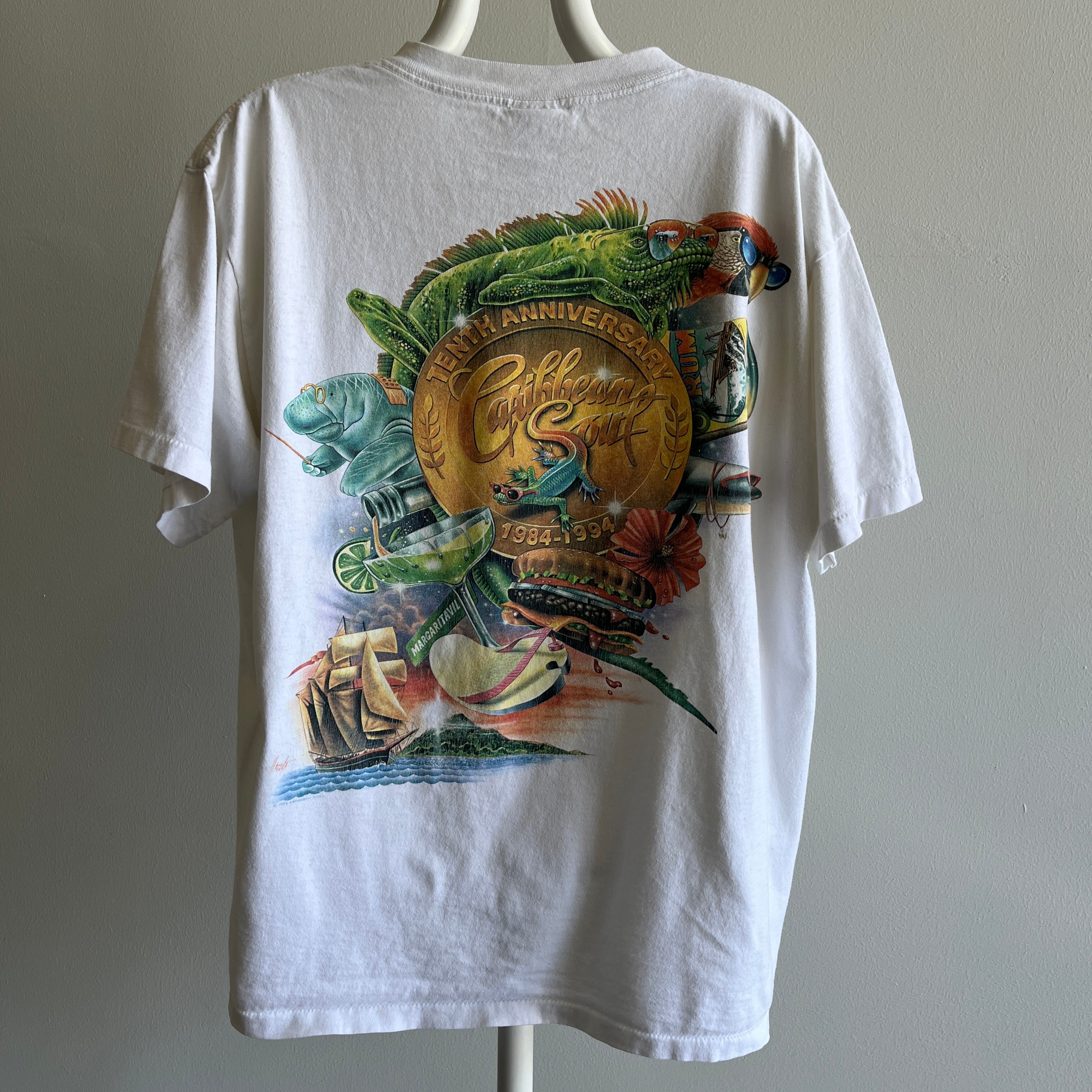 1994 Caribbean Soul Jimmy Buffet Margaritaville T-shirt - Avant et arrière