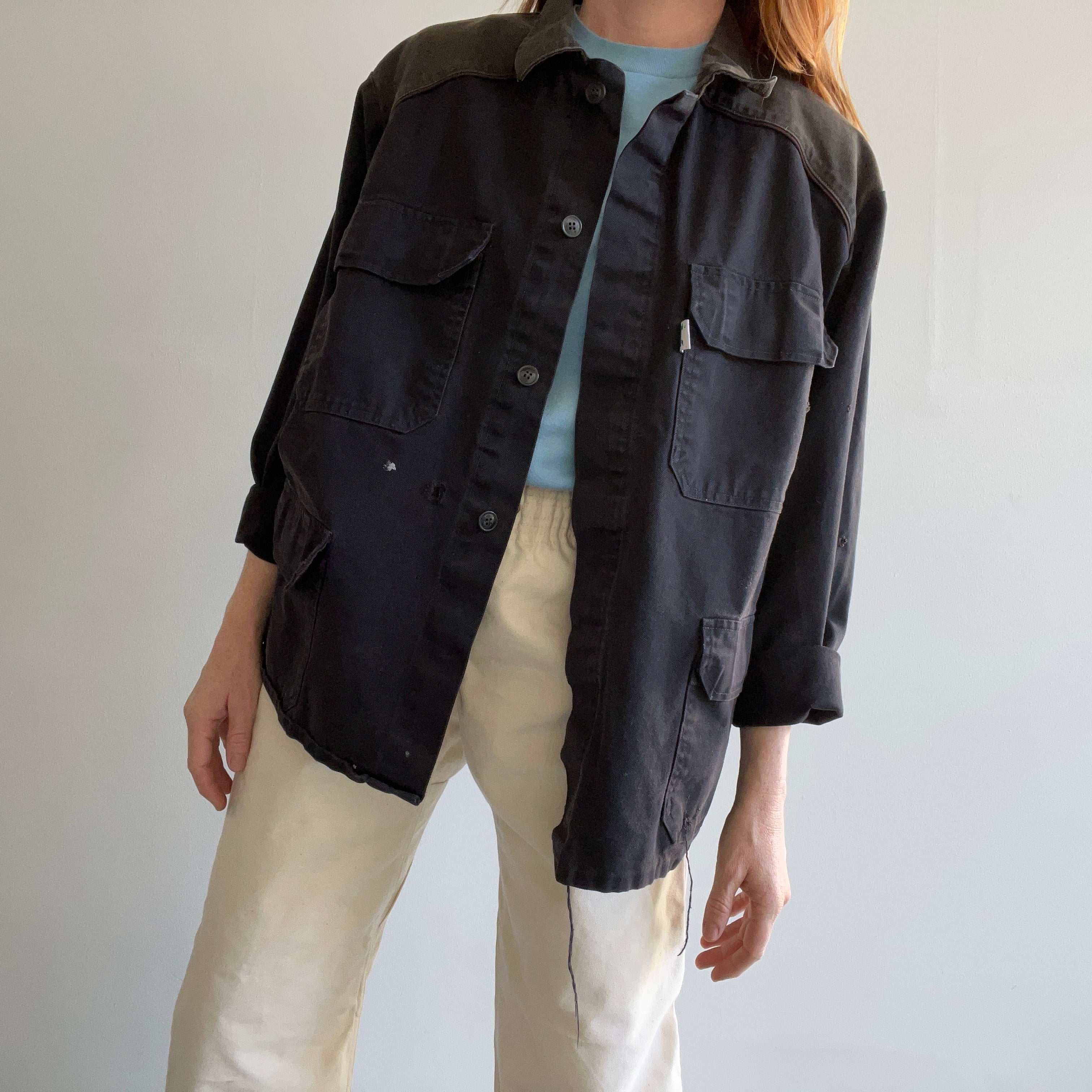 1990s Overdyed Beat Up European Workwear Jacket