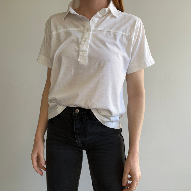 GG 1980s Soft White Collared T-Shirt