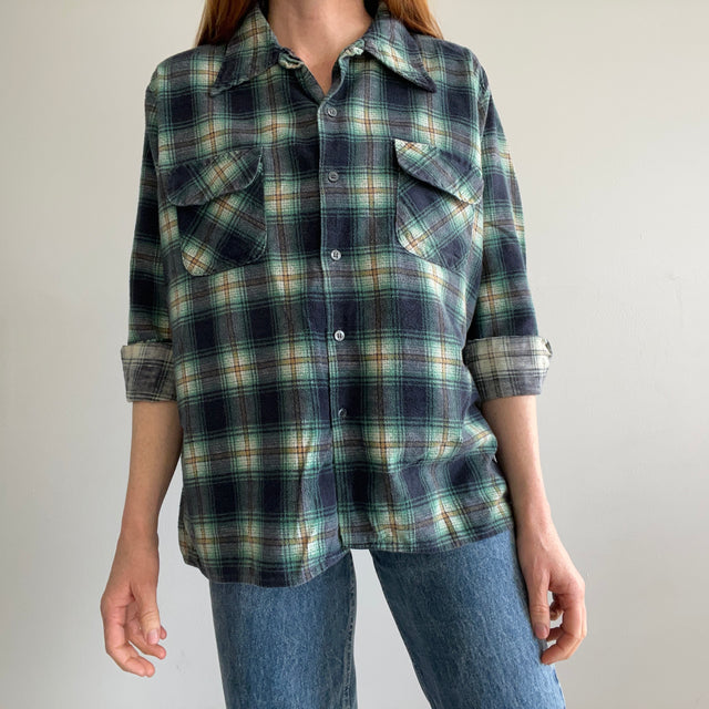 1970s AHM Lightweight Dark Green Flannel