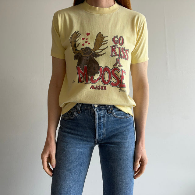 1970s "Go Kiss A Moose - Alaska" T-Shirt - OMFGoodness