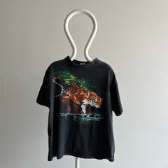 T-shirt 1990 Tiger Harlequin Tiger avec une citation de William Blake - Magnifique !!!