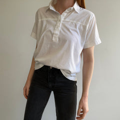 GG 1980s Soft White Collared T-Shirt