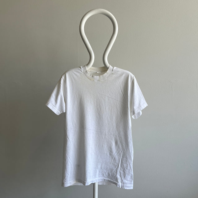 1980s Blank Aged White T-Shirt