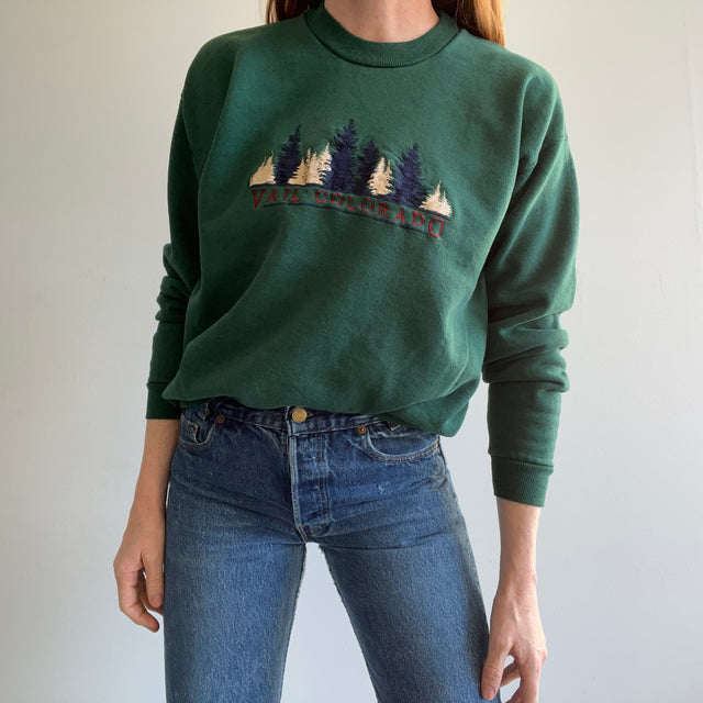 1980s Vail, Colorado Pine Tree Sweatshirt by Hanes Heavyweight - USA Made