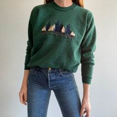 1980s Vail, Colorado Pine Tree Sweatshirt par Hanes Heavyweight - USA Made