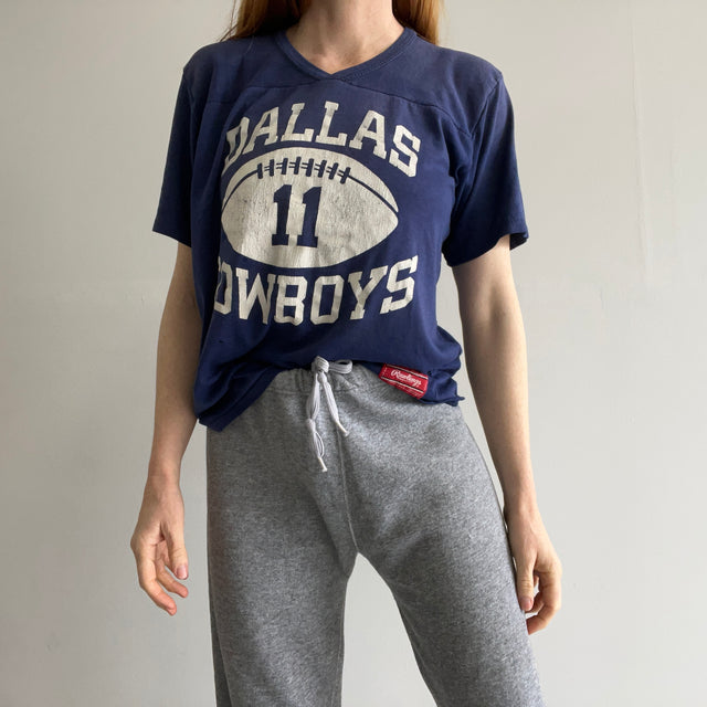 T-shirt de football Dallas Cowboys des années 1980 super fin et ample par Rawlings